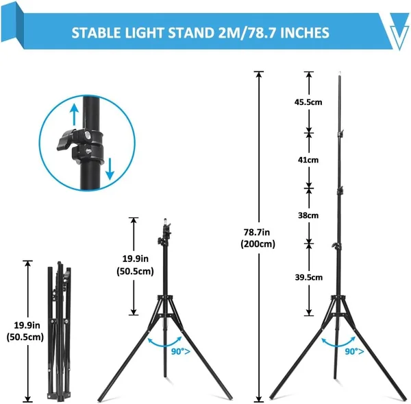 ไฟวงแหวนไลฟ์สด Ringlight 18นิ้ว กำลังไฟ 55W ปรับโทนสี 2800-6000K พร้อมขาตั้ง 2m ช่อง USB ที่จับไอแพด image 9