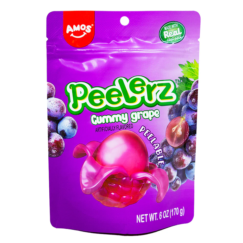 แกะสนุก! เคี้ยวอร่อย! AMOS Peelerz Gummy เยลลี่รสผลไม้ปลอกเปลือก 7 รส 40 กรัม