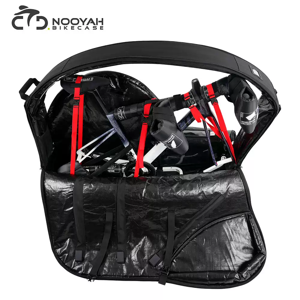 NOOYAH BK015 Pro Bike Travel Case – No Need to Remove Handlebars or Pedals | Full 16-Piece Protection Kit