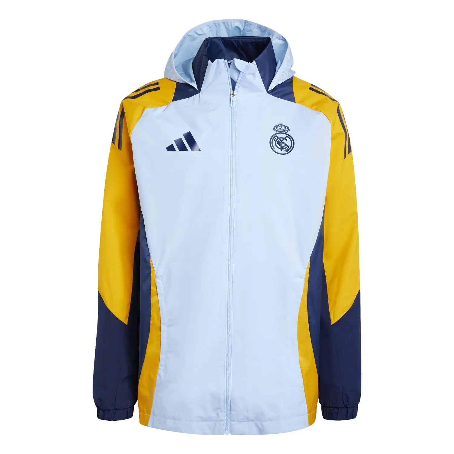 เสื้อเทรนนิ่งแจ็คเก็ตรีลมาดริด Training All Weather Jacket 24/25 สีน้ำเงินของแท้