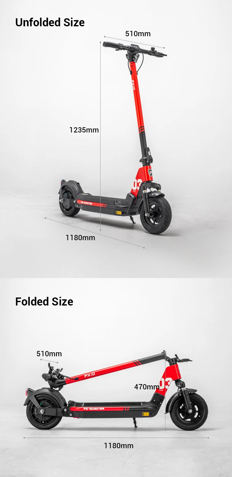 สกู๊ตเตอร์ไฟฟ้า PXID URBAN 03 New Design Two Wheel Offroad E Scooter 3200W Dual Motor Electric Scooter 2023