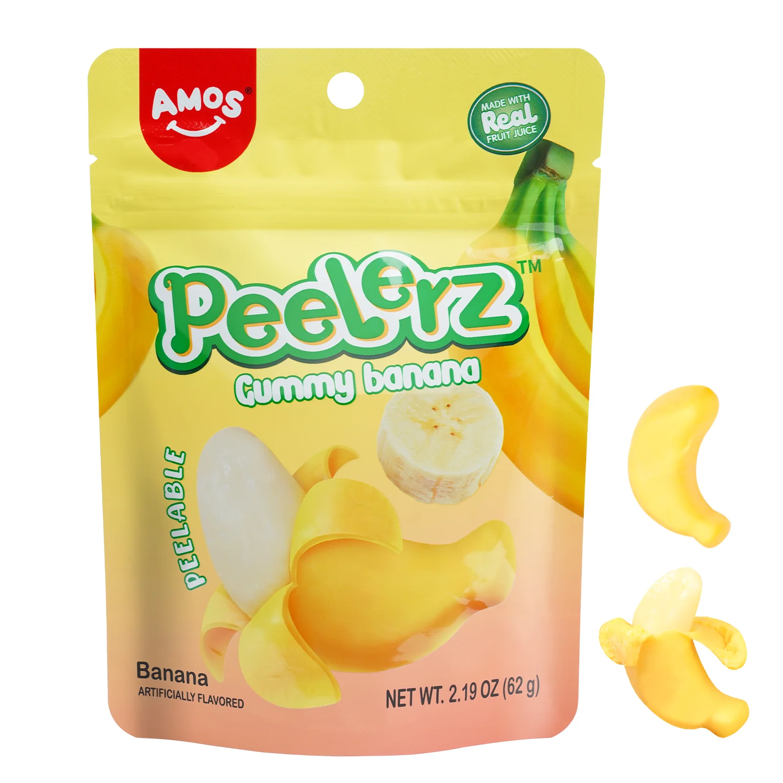 แกะสนุก! เคี้ยวอร่อย! AMOS Peelerz Gummy เยลลี่รสผลไม้ปลอกเปลือก 7 รส 40 กรัม