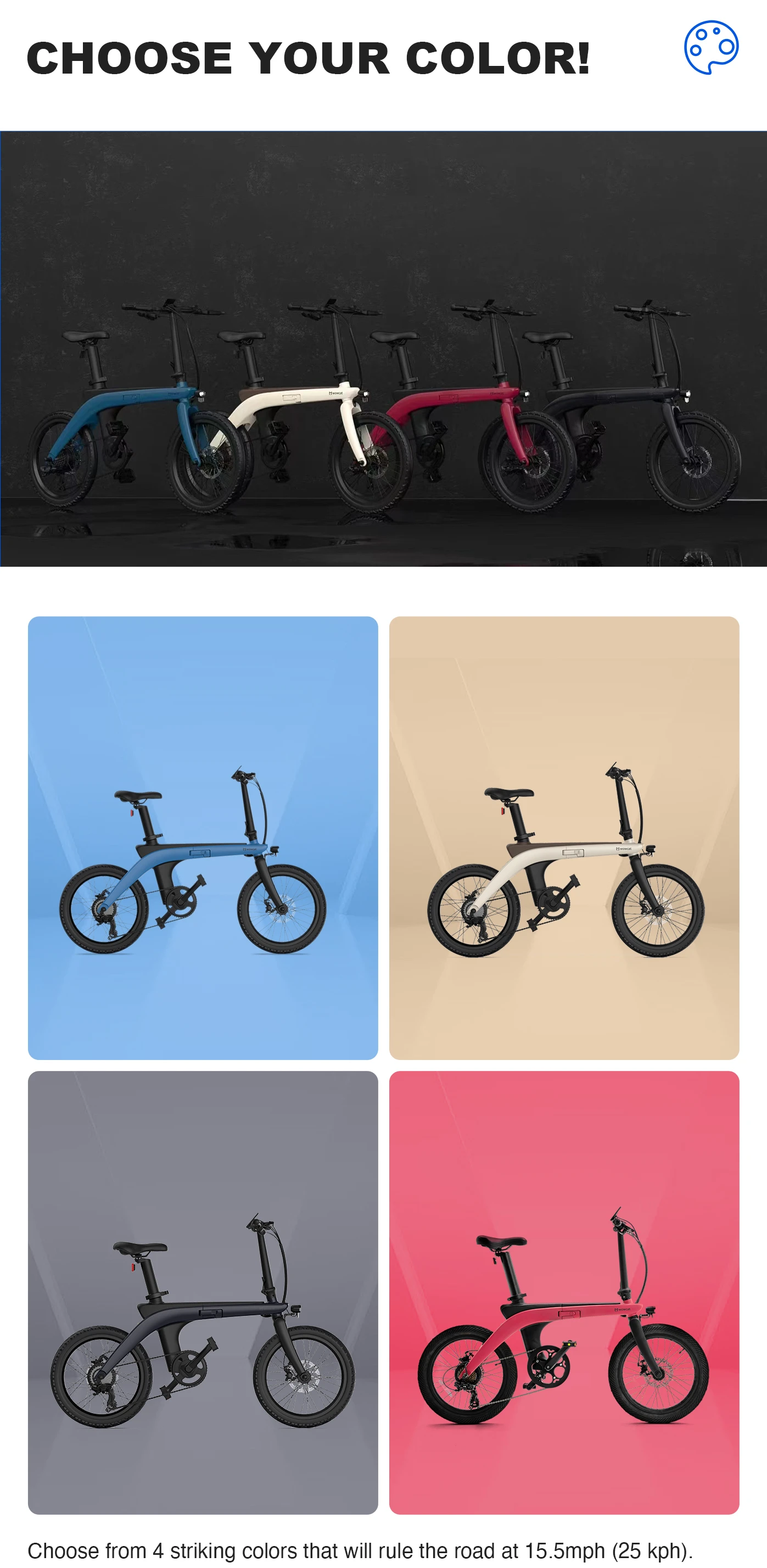 WOWCAT C1 จักรยานไฟฟ้าพับได้ โครงคาร์บอนไฟเบอร์ | 250W | วิ่งไกล 120 กม.